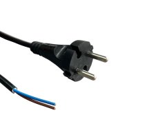 Flexo šňůra pryž AK 932109-1-50/5, 2x1, volné konce, konturovaná vidlice, černá - 5 m