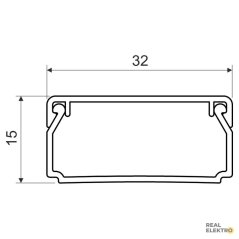 Lišta hranatá 32x15, bílá, 2 m Kopos LHD 32X15_HD