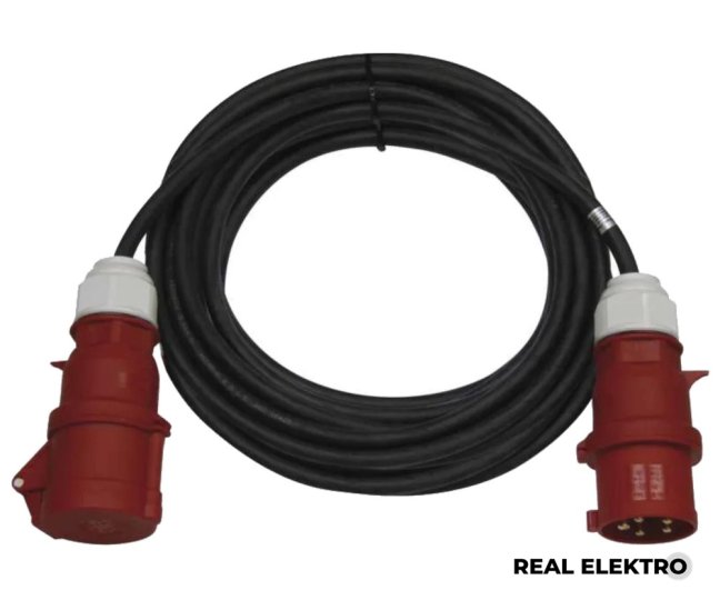 Gumový venkovní prodlužovací kabel 3 fázový Emos PM0904 400 V, 2,5 mm2, černý, 20 m