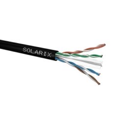 Datový kabel CAT6 UTP-PE 5E Fca 27655193 Solarix černý venkovní