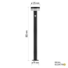 LED zahradní solární sloupkové svítidlo s čidlem Emos Terion ZGJ0F4S, IP44, 2 W, teplá bílá - 80 cm