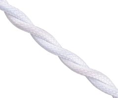 Kabel splétaný 2x0,75 Precon, opředené jednotlivé vodiče, bílý (do modra)