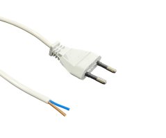 Flexo PVC šňůra 872078-3-1/2, 2x0,75, rovná vidlice, volný konec, bílá - 2 m