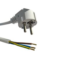 Flexo PVC šňůra 863107-3-53/5, 3x1, dutinky, úhlová vidlice, bílá - 5 m