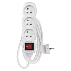 Prodlužovací kabel 1,2 m / 3 zásuvky / s vypínačem / bílý / PVC / 1 mm2 Emos P1311