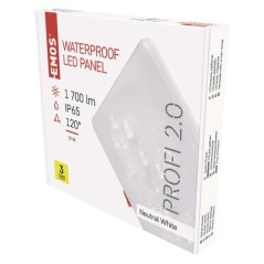 Čtvercové vestavné LED svítidlo Emos Vixxo ZV2152, bílé, 19 W, neutrální bílá