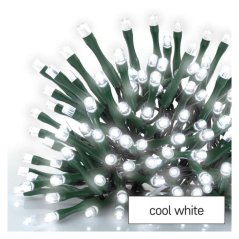LED vánoční řetěz, 12 m, venkovní i vnitřní, studená bílá, časovač Emos D4AC03