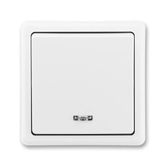 Spínač jednopólový, se signalizační doutnavkou, řazení 1S ABB Classic 3553-21289 B1 - jasně bílá