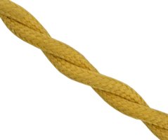 Kabel splétaný 2x0,75 Precon, opředené jednotlivé vodiče, zlatý