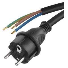 Flexo šňůra gumová 3× 2,5mm2, rovná vidlice, 5m, černá Emos S03450