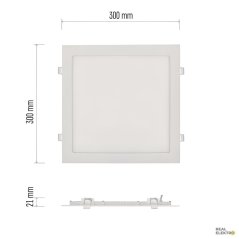 Čtvercové vestavné LED svítidlo Emos Nexxo ZD2155, IP40, 25 W, neutrální bílá