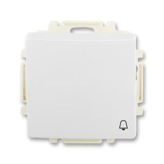 Ovládač tlačítkový zapínací, s krytem, se symbolem zvonku, řaz. 1/0 ABB Swing 3557G-A80343 B1 - jasně bílá