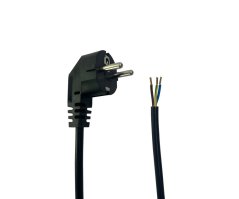 Flexo šňůra 863077-1-52, 3x0,75 mm2, 2 m, úhlová vidlice - černá
