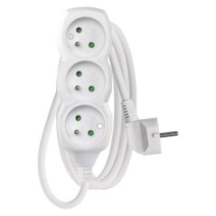 Prodlužovací kabel 1,5 m / 3 zásuvky / bílý / PVC / 1 mm2 Emos P0311