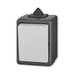 Ovládač zapínací, řazení 1/0, IP44 ABB Praktik 3553-80929 S - šedá