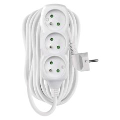 Prodlužovací kabel 10 m / 3 zásuvky / bílý / PVC / 1 mm2 Emos P0310