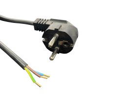 Flexo PVC šňůra 863157-1-54/15, 3Gx1,5, dutinky, úhlová vidlice, černá - 15 m