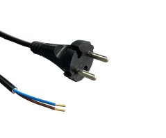 Flexo PVC šňůra pro vysavač 862071-1-51/5,35, 2x0,75, dutinky, rovná vidlice, černá - 5,35 m