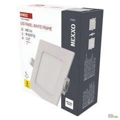 Čtvercové vestavné LED svítidlo Emos Nexxo ZD2125, 7 W, neutrální bílá