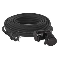 Venkovní prodlužovací kabel 20 m / 2 zásuvky / černý / guma / 230 V / 1,5 mm2 Emos P0603