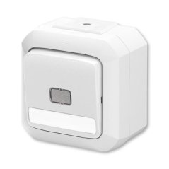 Ovládač zapín. s čirým průz., s pop. pol., se sv. N, ř. 1/0S, 1/0So, IP54, bezšr. sv. ABB Variant 3559N-C91512 B - bílá