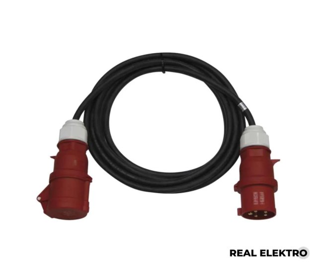 Gumový venkovní prodlužovací kabel 3 fázový Emos PM1103 400 V, 4 mm2, černý, 15 m