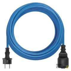 Počasí odolný prodlužovací kabel 20 m / 1 zásuvka / modrý / PVC / 230 V / 1,5 mm2 Emos P01420W