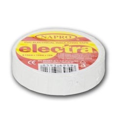 Izolační páska Napro electra PVC 0,13 mm x 15 mm x 10 m, bílá