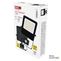 LED reflektor s pohybovým čidlem Emos Visio ZS2943, IP54, 50 W, černý, neutrální bílá