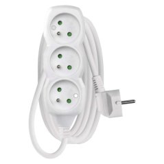 Prodlužovací kabel 2 m / 3 zásuvky / bílý / PVC / 1 mm2 Emos P0312