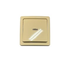 Ovladač zapínací kompletní ABB Swing 3557G-C91342 C1, řazení 1, s průzorem - krémová