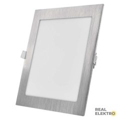 Čtvercové vestavné LED svítidlo Emos Nexxo ZD2243, stříbrné, 18 W, se změnou CCT