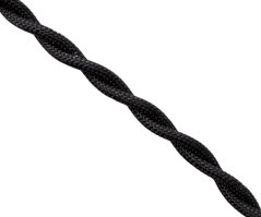 Kabel splétaný 2x0,5 Precon, opředené jednotlivé vodiče, černý