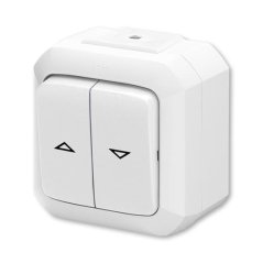 Ovládač žaluziový jednopólový (řazení 1/0+1/0 s blokováním), IP54, bezšr. sv. ABB Variant 3559N-C88510 B - bílá