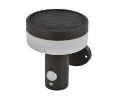LED zahradní solární nástěnné svítidlo s čidlem soumraku Emos Terion ZGJ044S, IP44, 2W, teplá bílá
