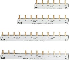 Propojovací lišta PS3/12FI, 3F, 12 modulů, průřez 10 mm2 (max. 63 A), s vynecháním N chrániče ABB 2CDL231002R1012
