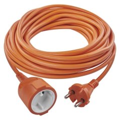 Dvoužilový pohyblivý přívod 20 m / 1 zásuvka / oranžový / PVC / 230 V / 1,5 mm2 Emos P01320R