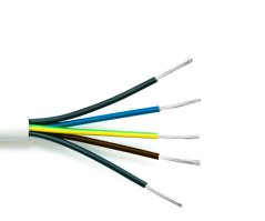 Kabel silikonový CSSS V05SS-F 5x1,5, ProPS, bílý - 1 m