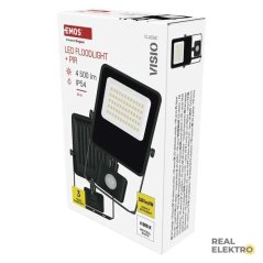 LED reflektor s pohybovým čidlem Emos Visio ZS2933, IP54, 30 W, černý - neutrální bílá