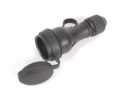 Gumová zásuvka Fanton 81034, IP44, 16 A, 2P - černá