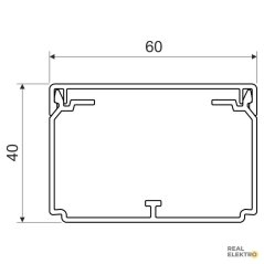 Lišta hranatá LH 60x40, bílá, 2 m Kopos LH 60X40_HD