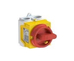 Odpínač v krytu ABB ONE20M3Y 1SCA135536R1001, IP67, 3-pólový, 20 A - žluto-červený