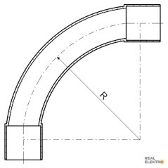 Koleno 90° pro tuhé elektroinstalační trubky PVC pr. 32 mm, tmavě šedé Kopos 4132_LB