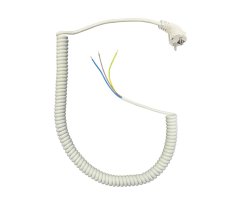 Flexo PVC kroucená šňůra 863107-3-101/5, 3Gx1, dutinky, úhlová vidlice, bílá - 5 m
