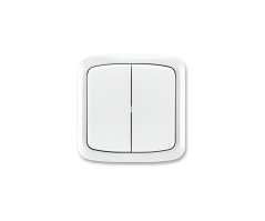 Spínač dvojnásobný kompletní ABB Tango 3558A-52940 B, IP44, řazení 6+6 - bílá