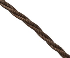Kabel splétaný 2x0,75 Precon, opředené jednotlivé vodiče, tmavě hnědý