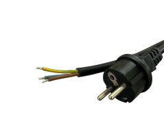 Flexo šňůra pryž H07RN-F 3Gx1,5, rovná vidlice, černá - 3 m