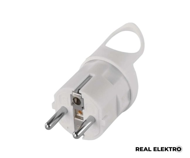 Vidlice přímá pro prodlužovací kabel Emos P0038 - bílá