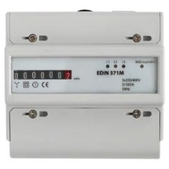 Elektroměr 5-100 A, 1 tarif, 3 fázový, mechanický číselník, 7M/DIN SEZ EDIN 371M